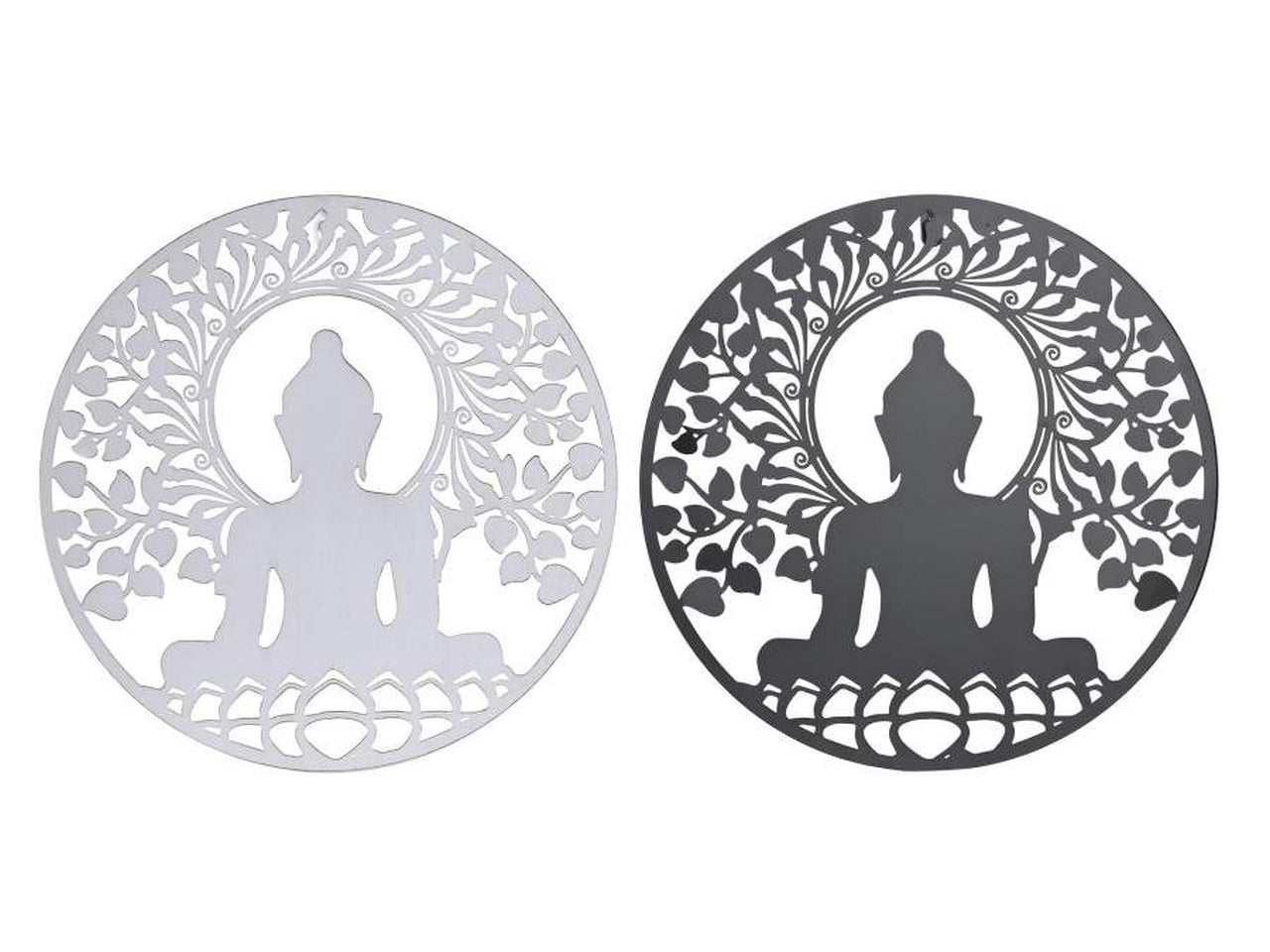 Decorazioni per le pareti metallo 40x1x40cm soggetto budda in 2 assortimenti
