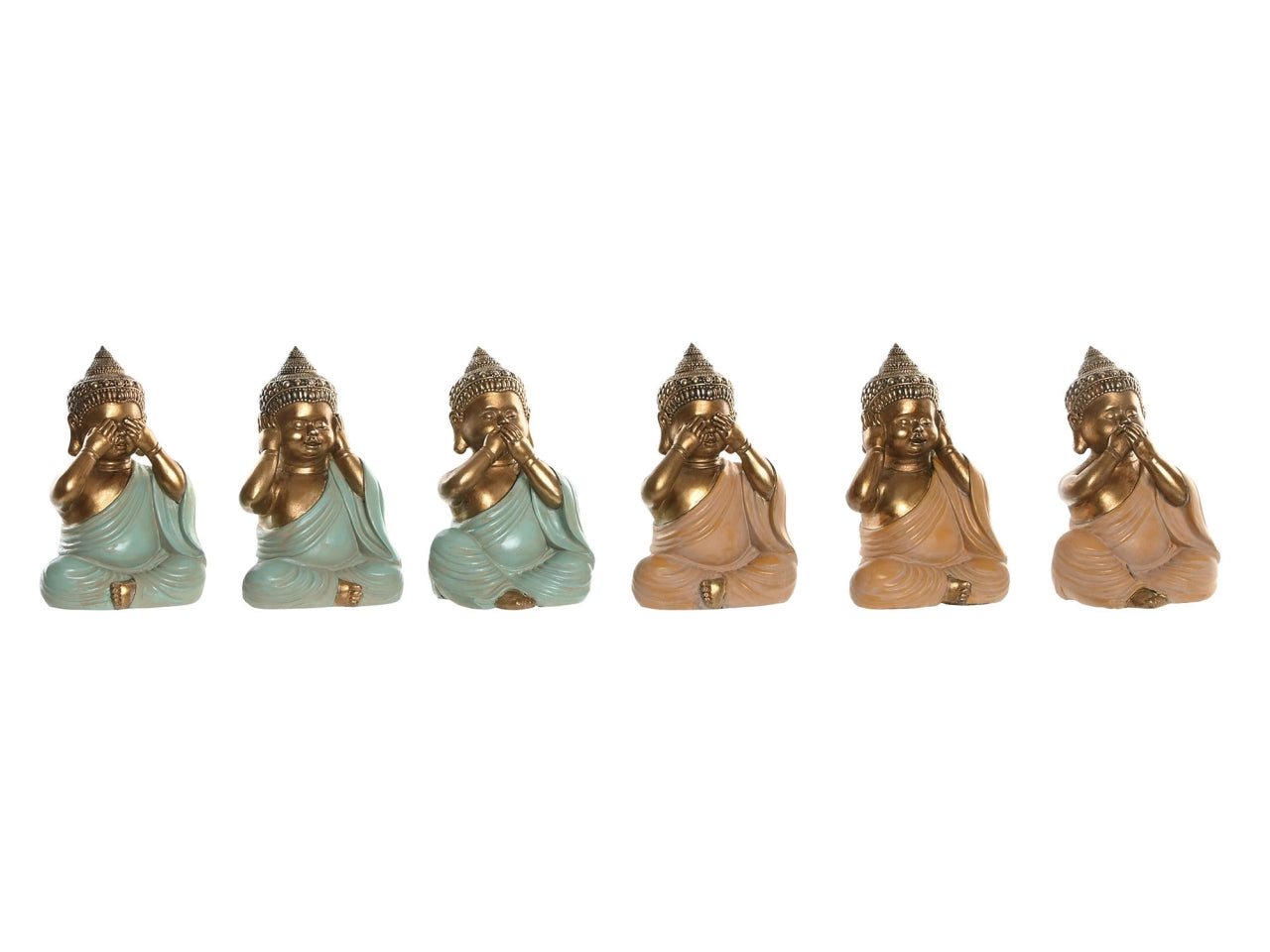 Statua budda 11x9x17cm in resina in 6 modelli assortiti