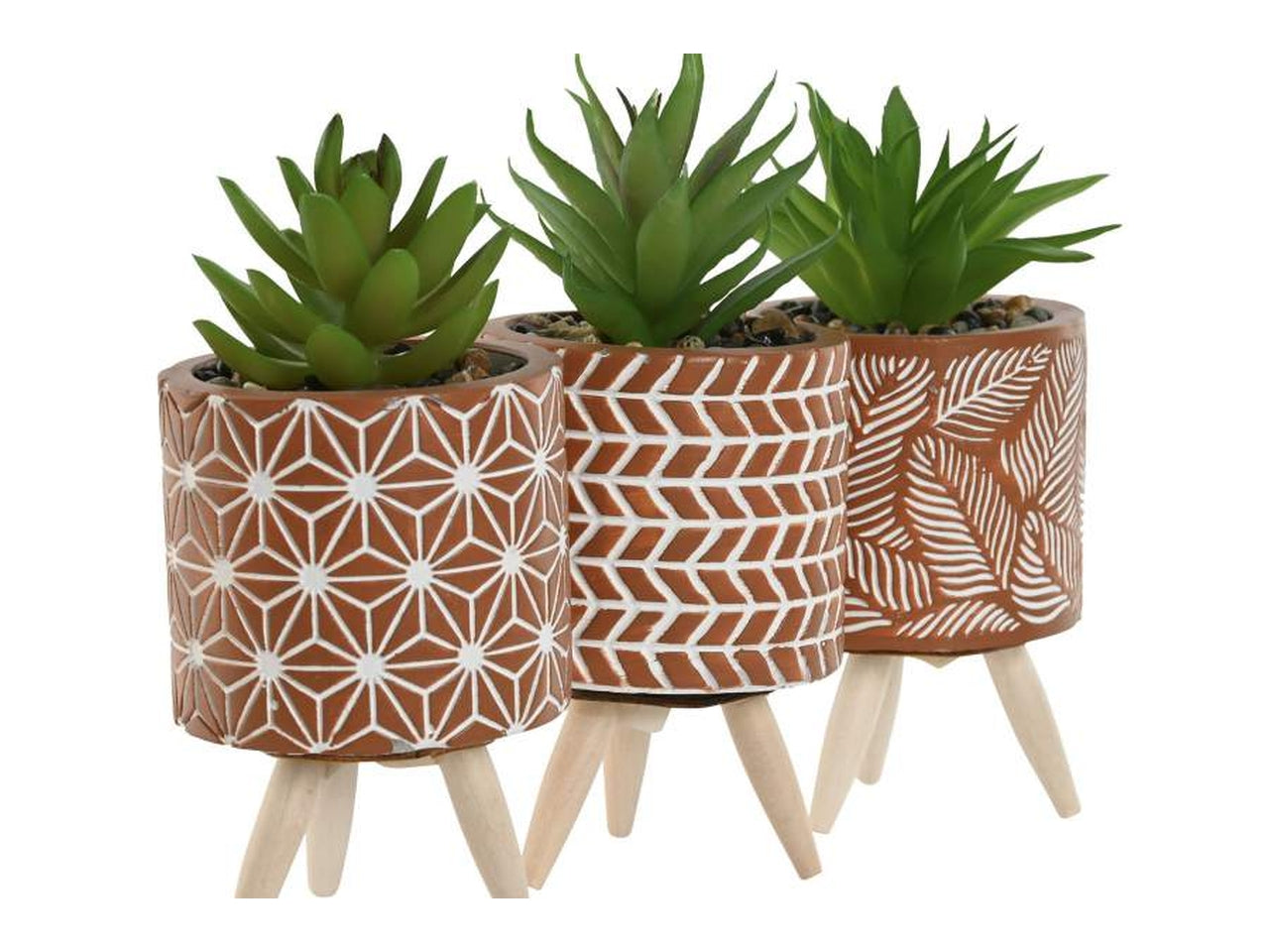 Pianta con vaso in cemento 7,5x7,5x16,5cm