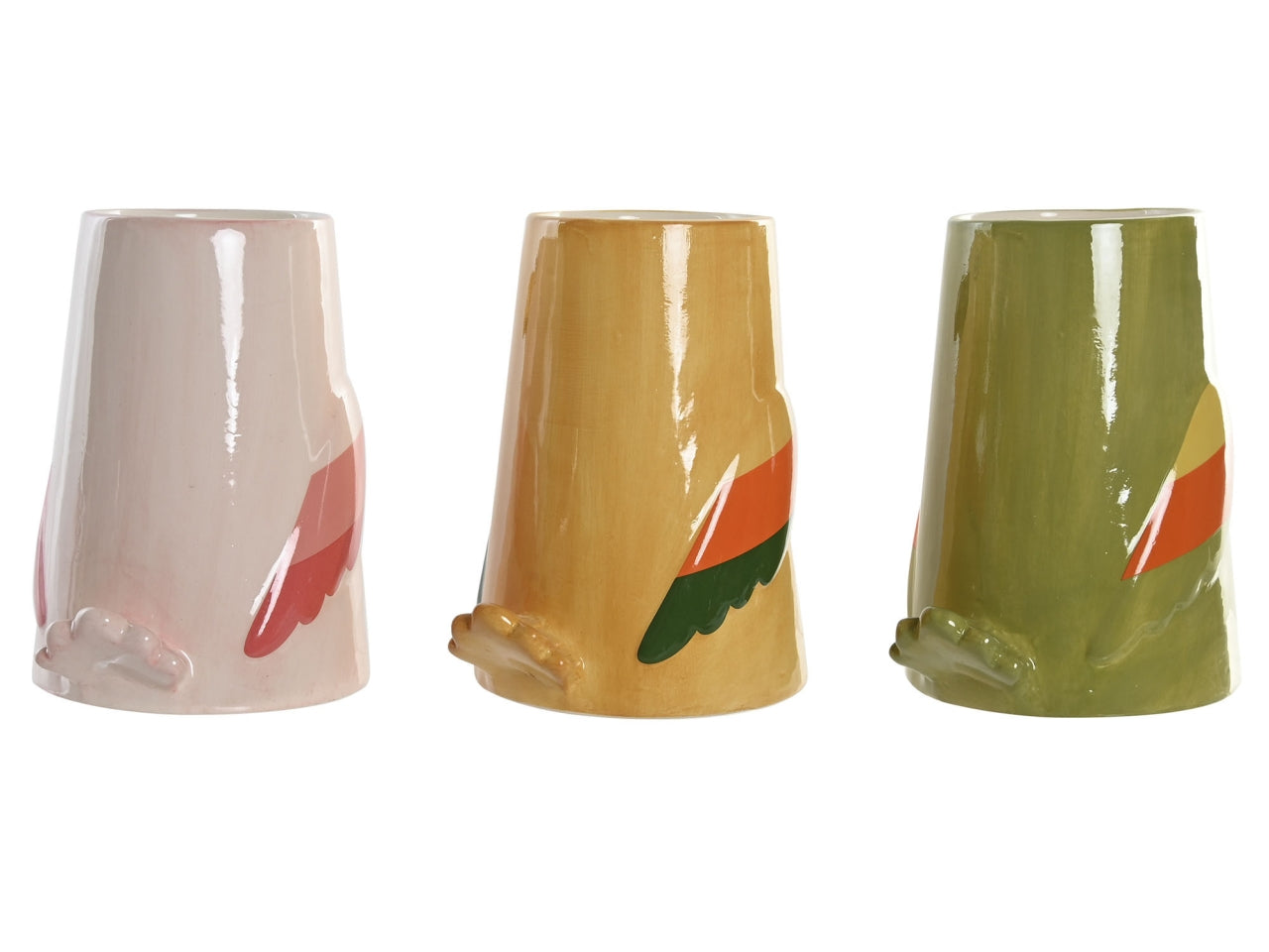 Vaso in ceramica uccello 19x16x22cm in 3 modelli assortiti