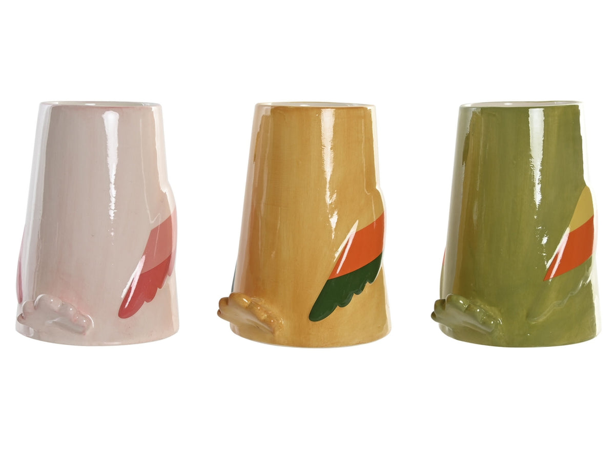 Vaso in ceramica uccello 19x16x22cm in 3 modelli assortiti $