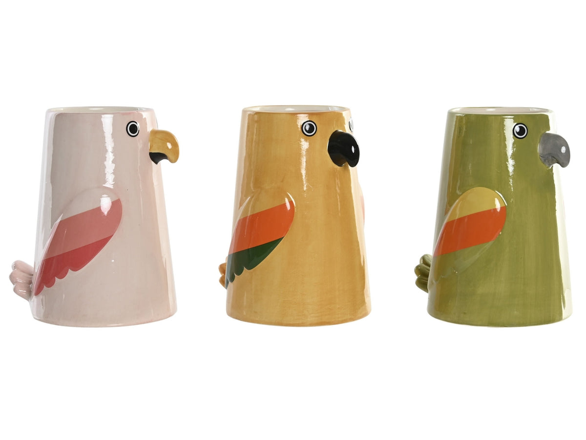 Vaso in ceramica uccello 19x16x22cm in 3 modelli assortiti $
