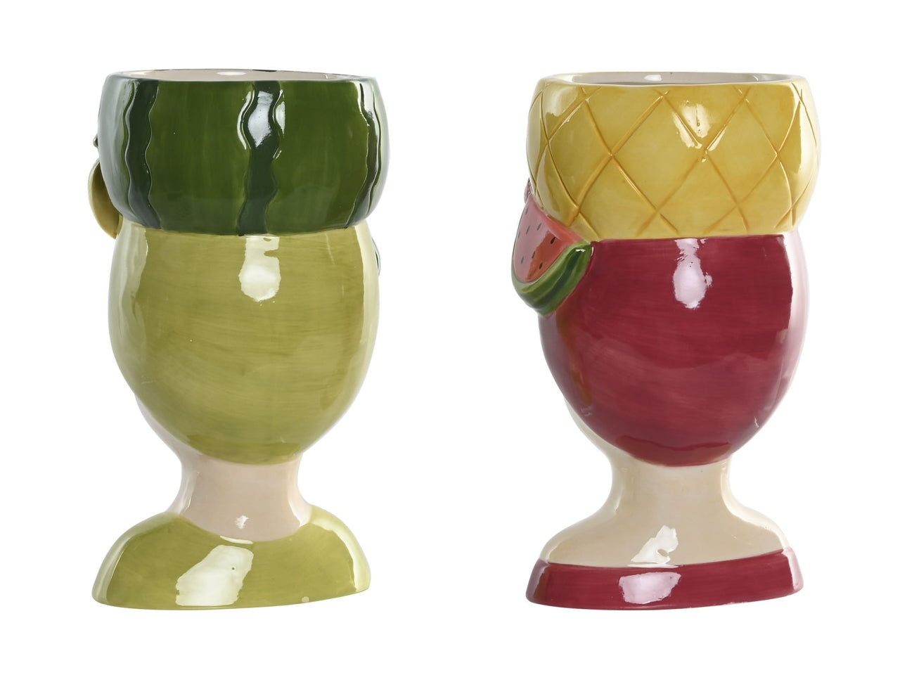 Fioriera disegno ragazza in ceramica 13x13x22cm in 2 modelli assortiti