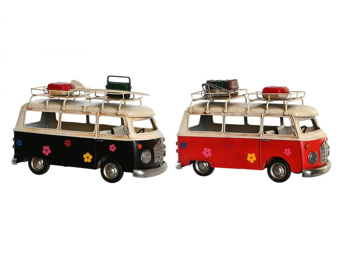Auto bus decorazione metallo 28x14x18cm in 2 modelli assortiti