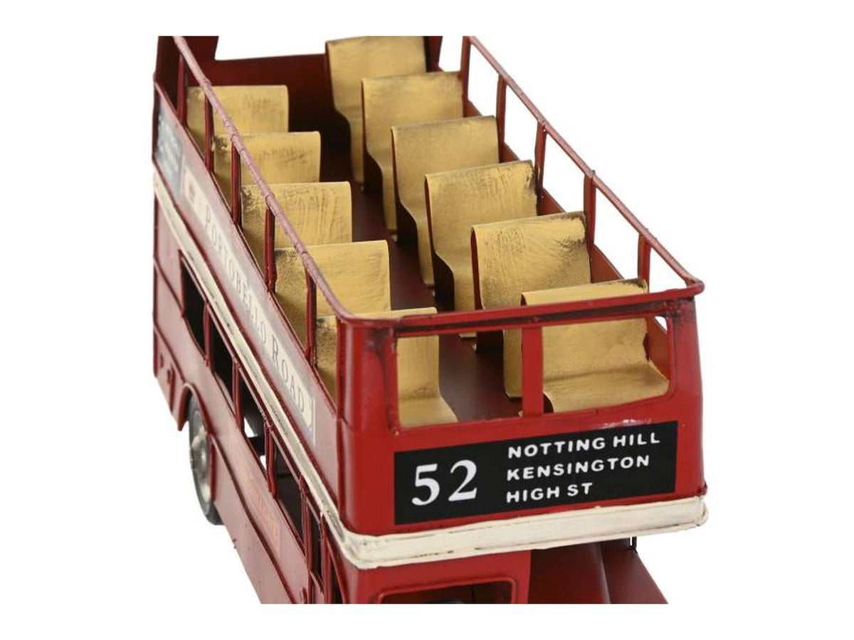 Auto bus decorazione metallo 28x9x15cm di colore rosso