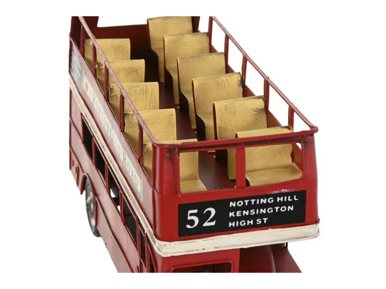 Auto bus decorazione metallo 28x9x15cm di colore rosso