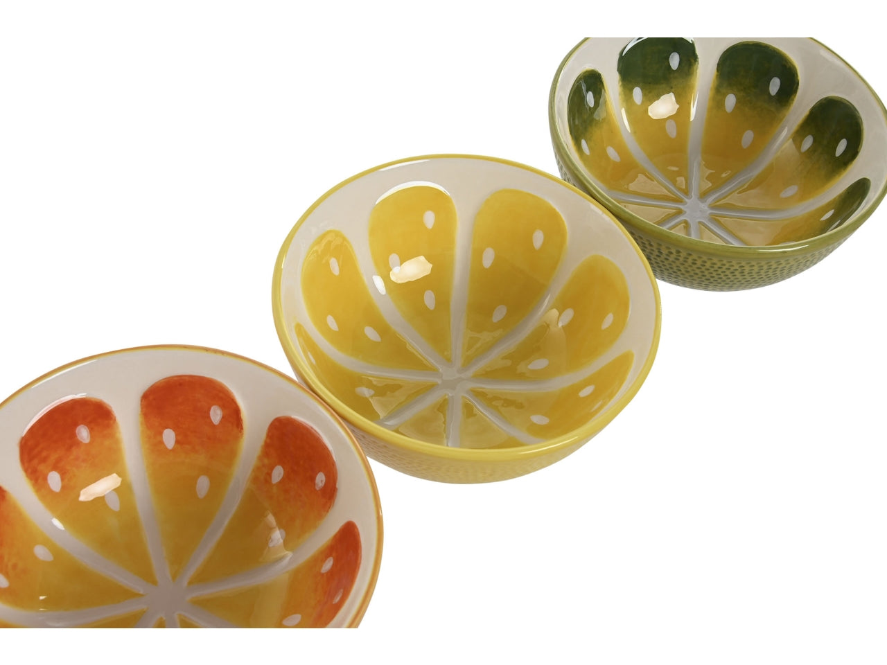 Ciotola limone in gres porcellana 16x16x7 in 3 modelli assortiti