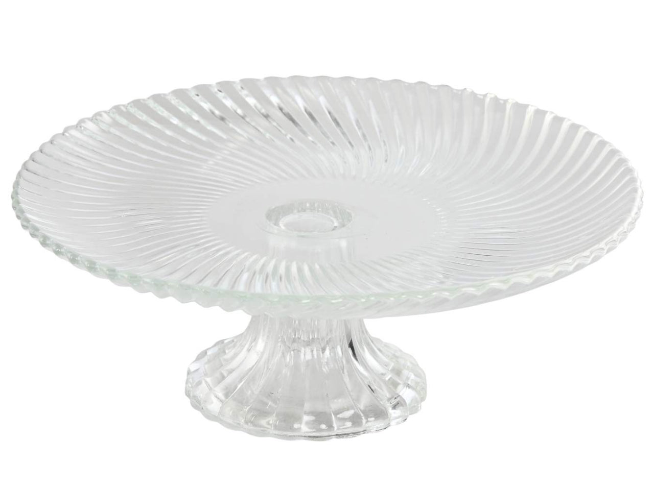 Alzatina in cristallo grattato 20,5x20,5x7,5 transparente