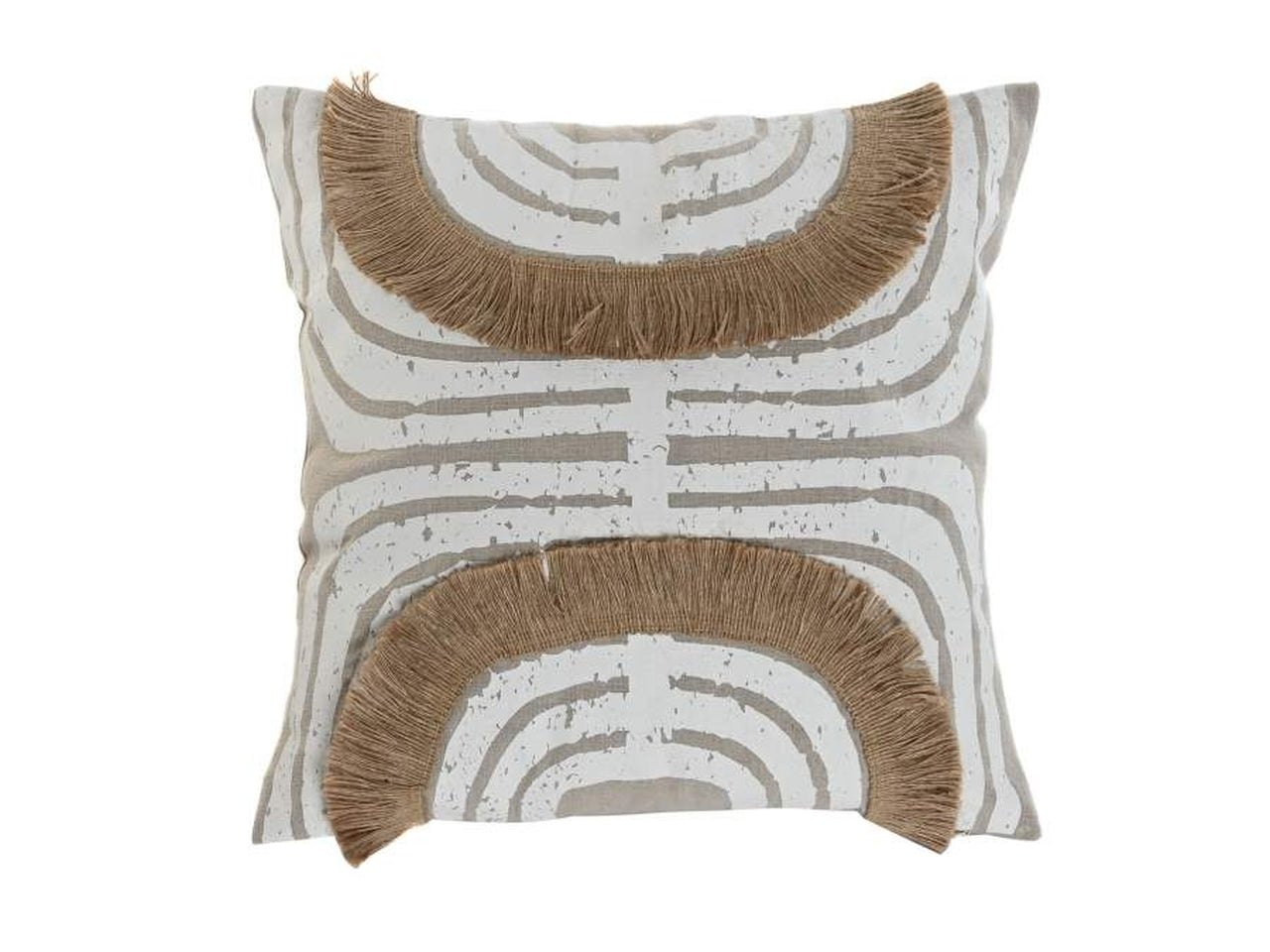 Cuscino in cotone iuta 45x8x45cm di colore bianco