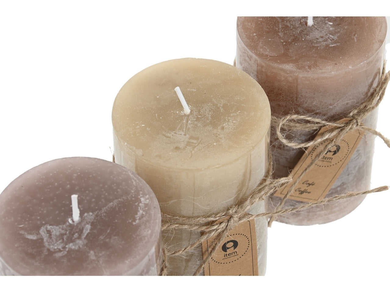 Candela cera 55 ore 6,8x6,8x10cm in 3 modelli assortiti