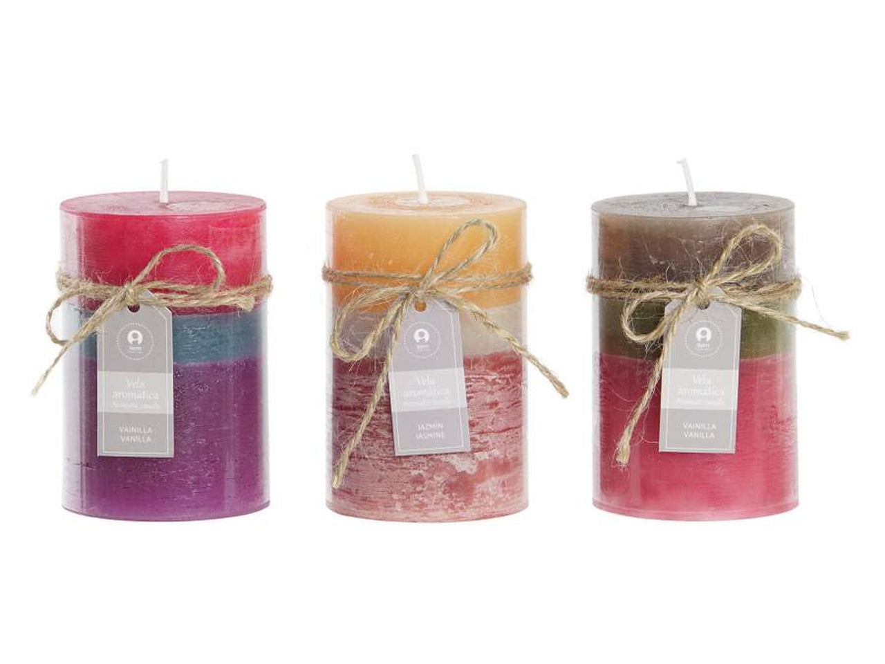 Candela cera 55 ore 6,8x6,8x10cm in 3 modelli assortiti