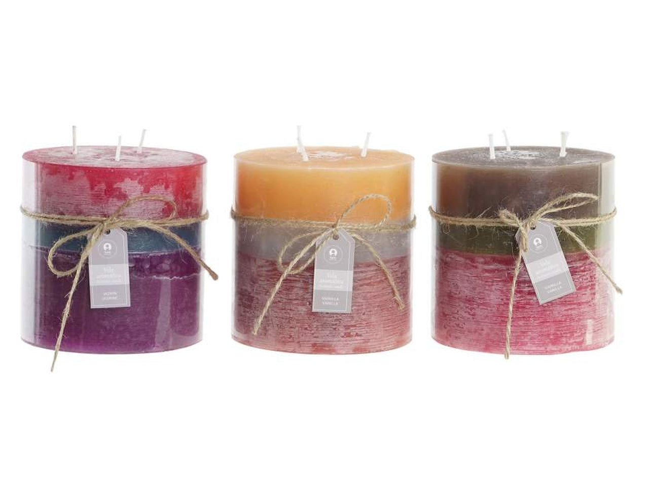 Candela cera 90 ore 12x12x12cm in 3 modelli assortiti