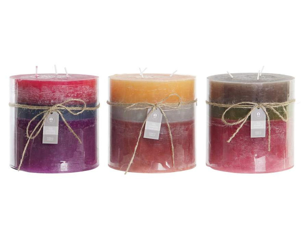 Candela cera 120 ore 15x15x15cm in 3 modelli assortiti