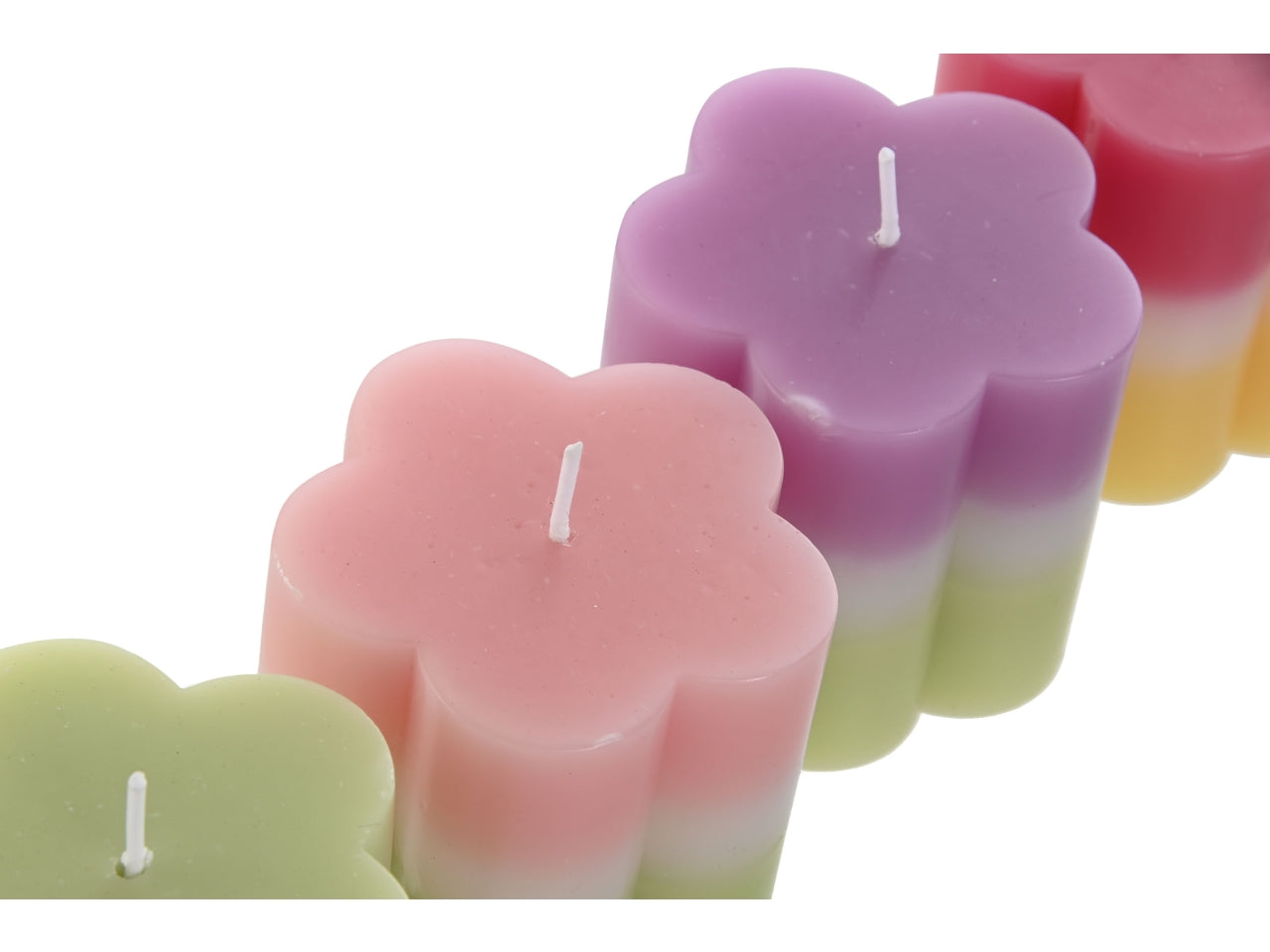 Candela cera a forma di fiore 240gr 7x7x7cm in 4 modelli assortiti