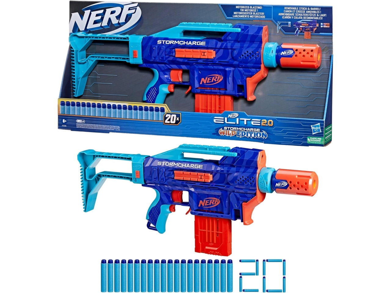 Nerf elite 2,0 stormcharge wild edition con 20 dardi nerf