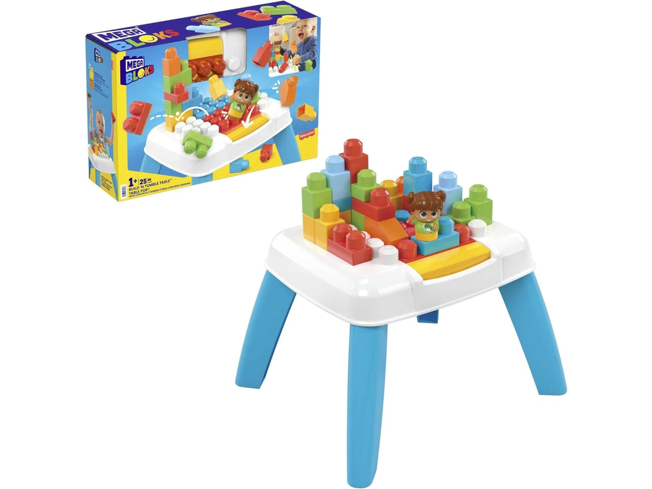 Mega block tavolo attivita' con costruzioni