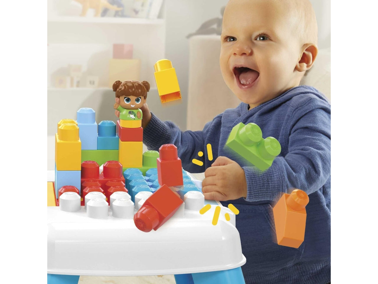 Mega block tavolo attivita' con costruzioni