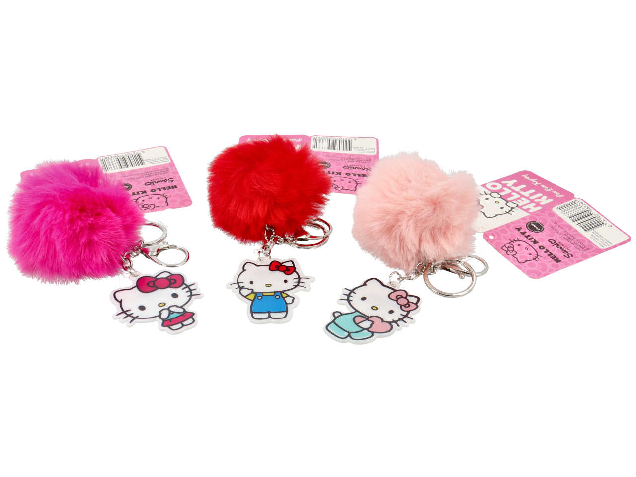 Hello kitty portachiavi con pom pom