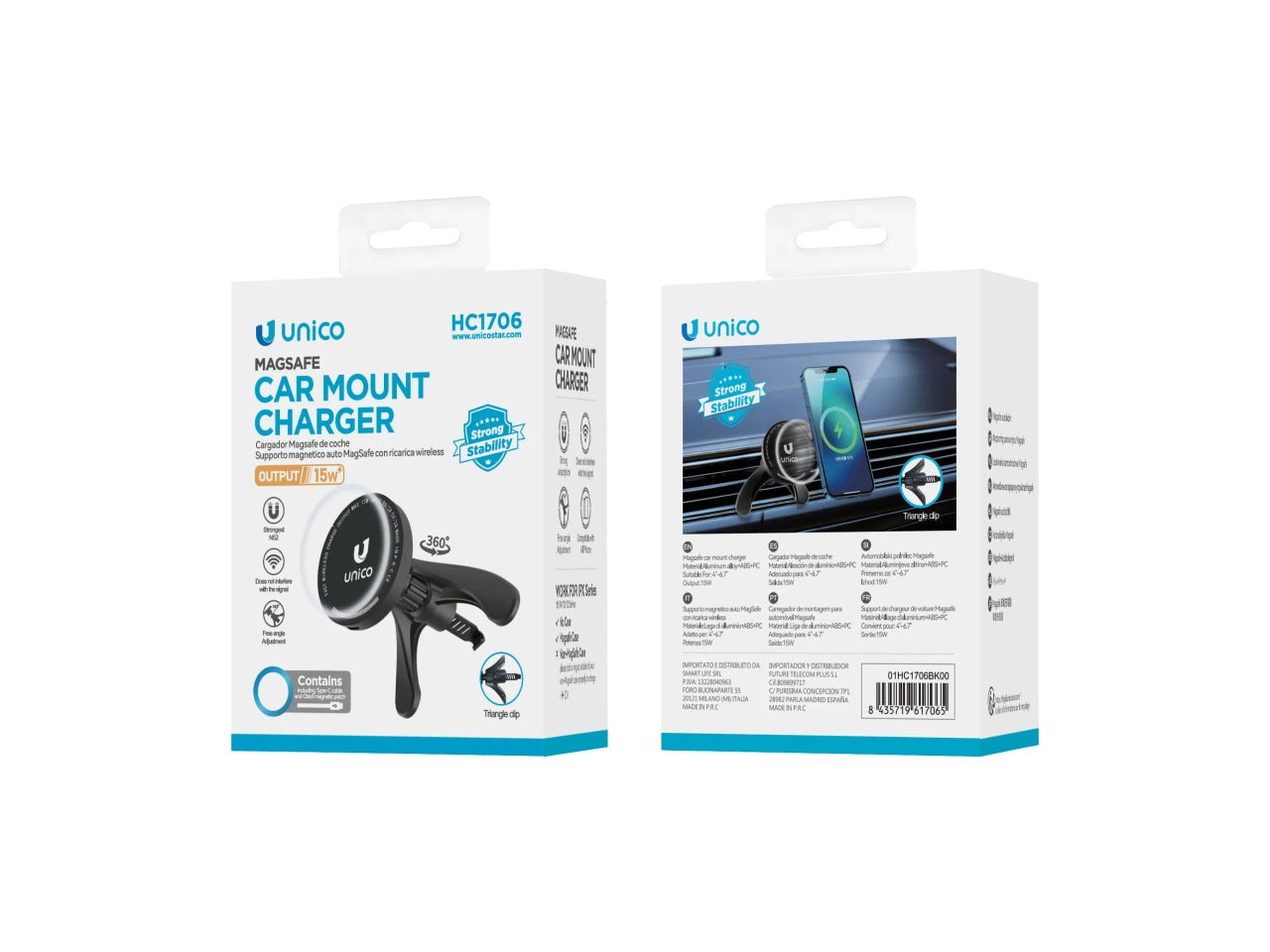 Supporto per auto con ricarica wireless Magsafe Air Vent 15W