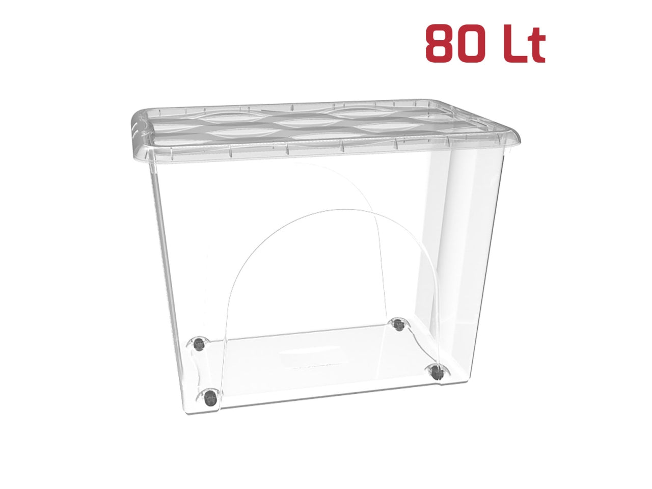 Storage box dune 80lt trasparente con ruote e coperchio disponibile in vari colori
