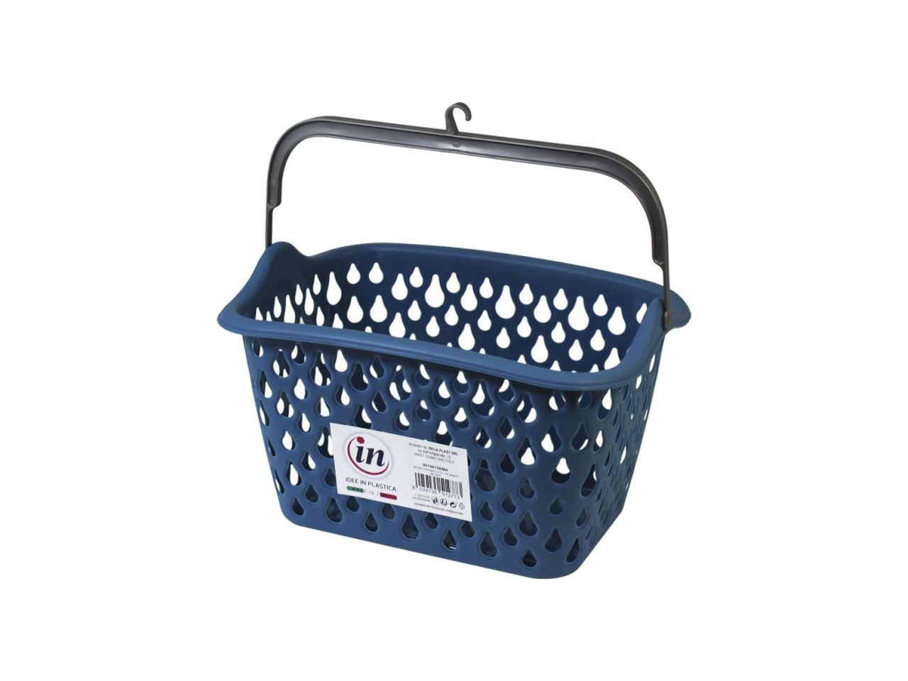 Cestino portamollette blu avio con manico