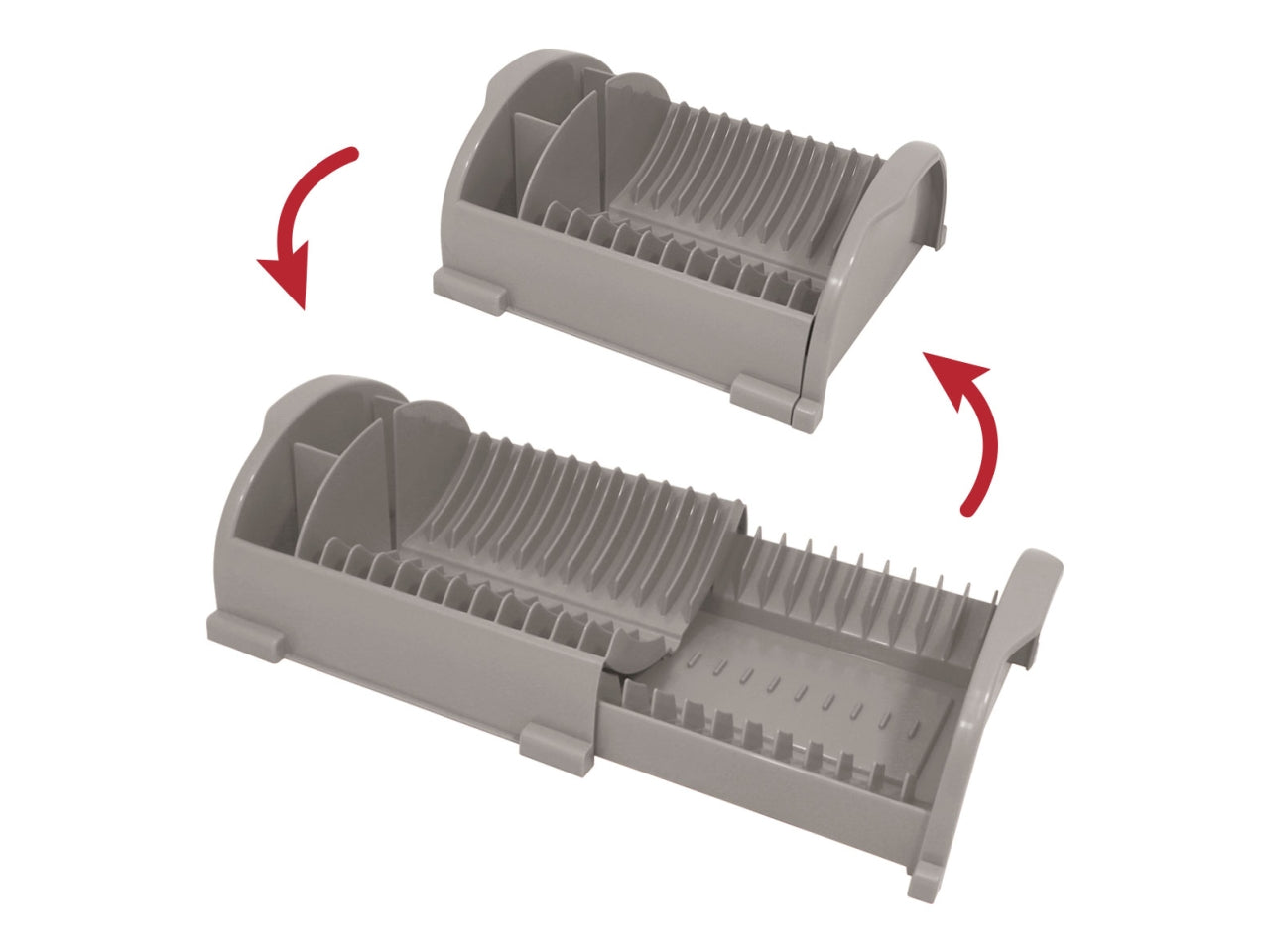 Scolapiatti regolabile grigio caldo