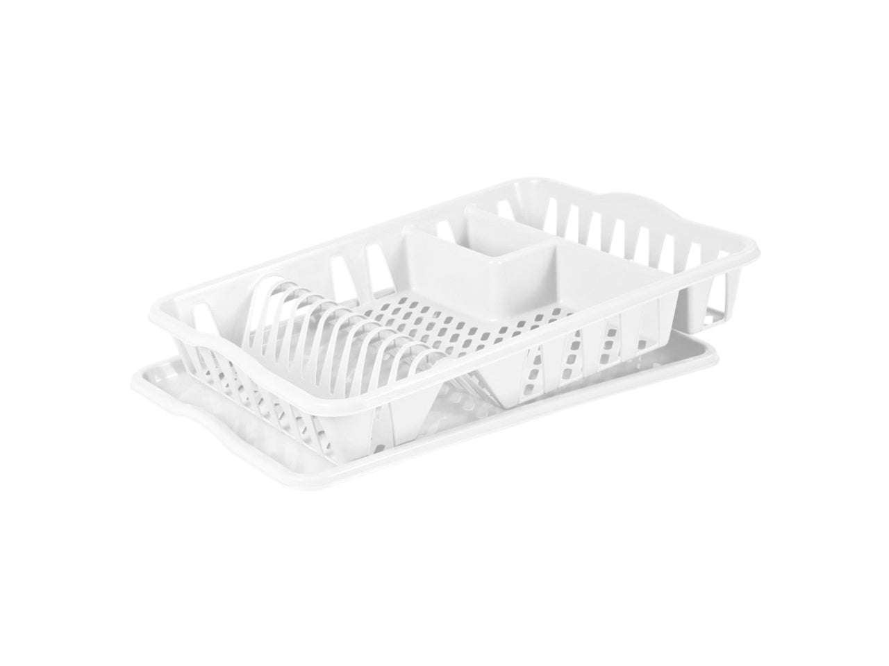 Scolapiatti con vassoio colore bianco