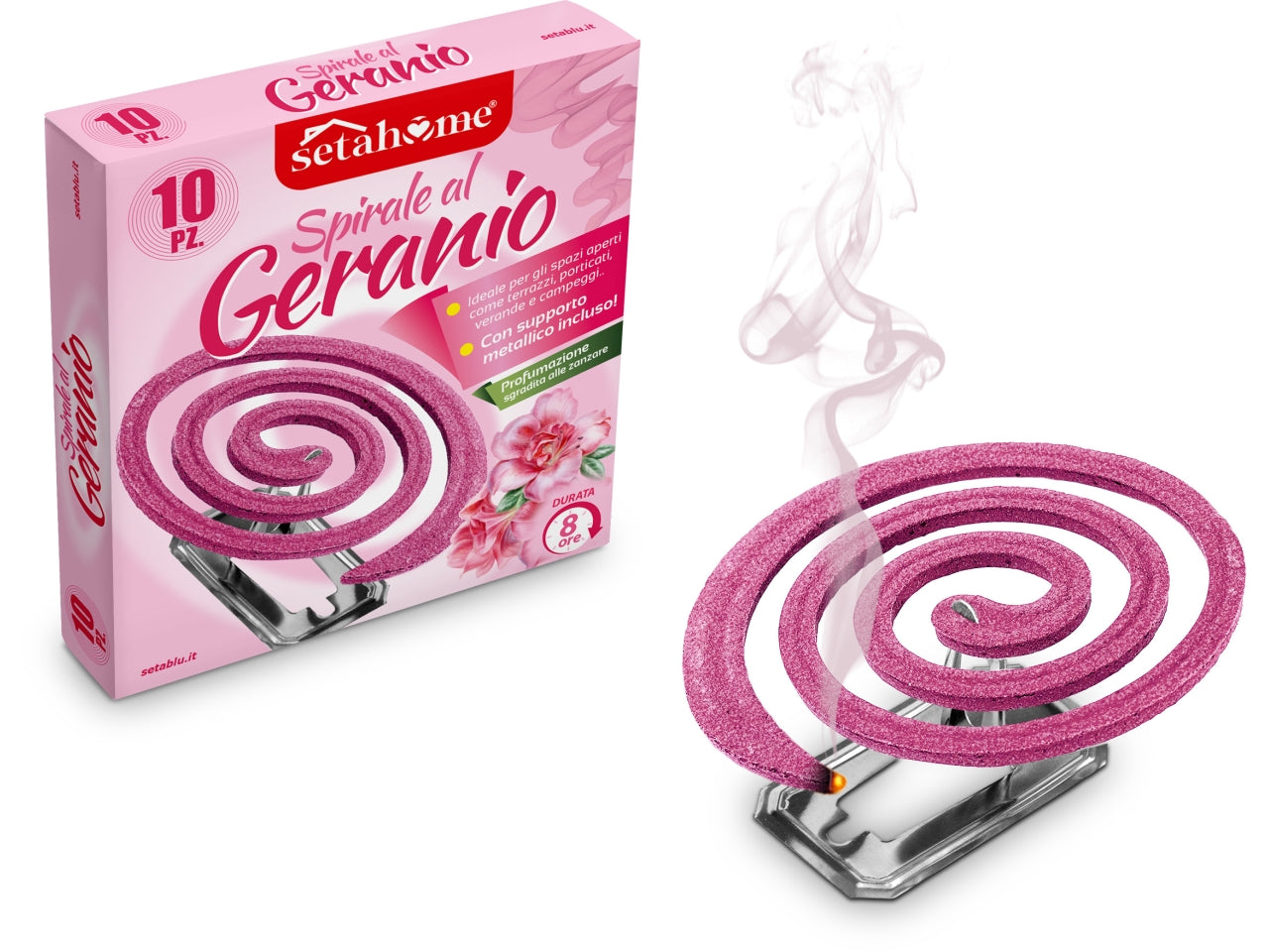 Spirali al geranio confezione da 10 spirali