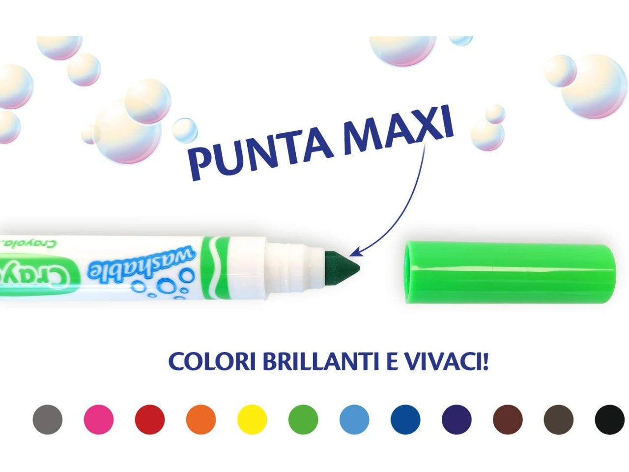 12pennarelli punta maxi super lavabili