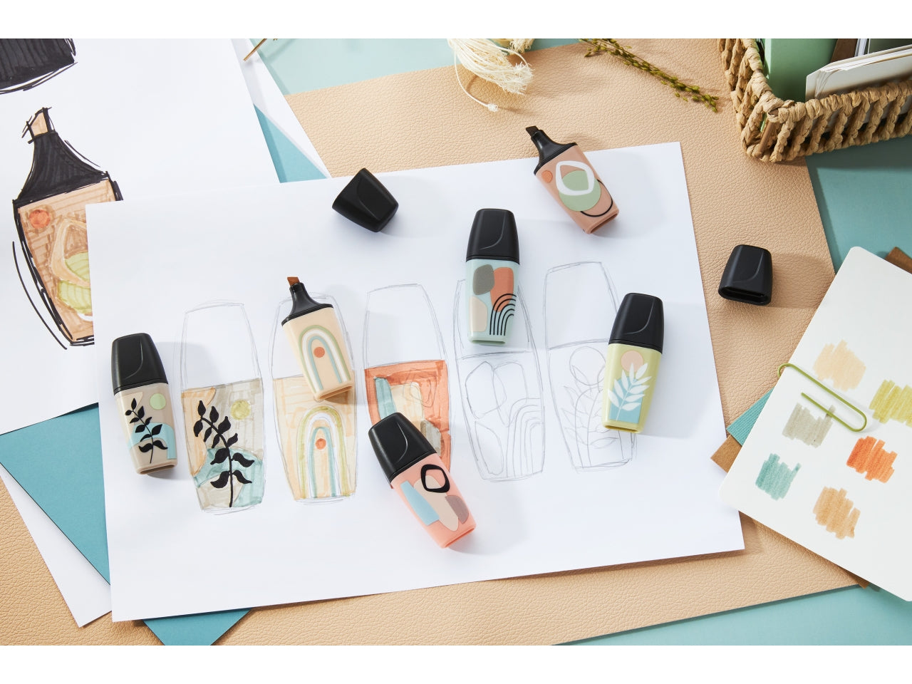 Stabilo boss evidenziatori mini naturevibes astuccio in cartone da 3 colori