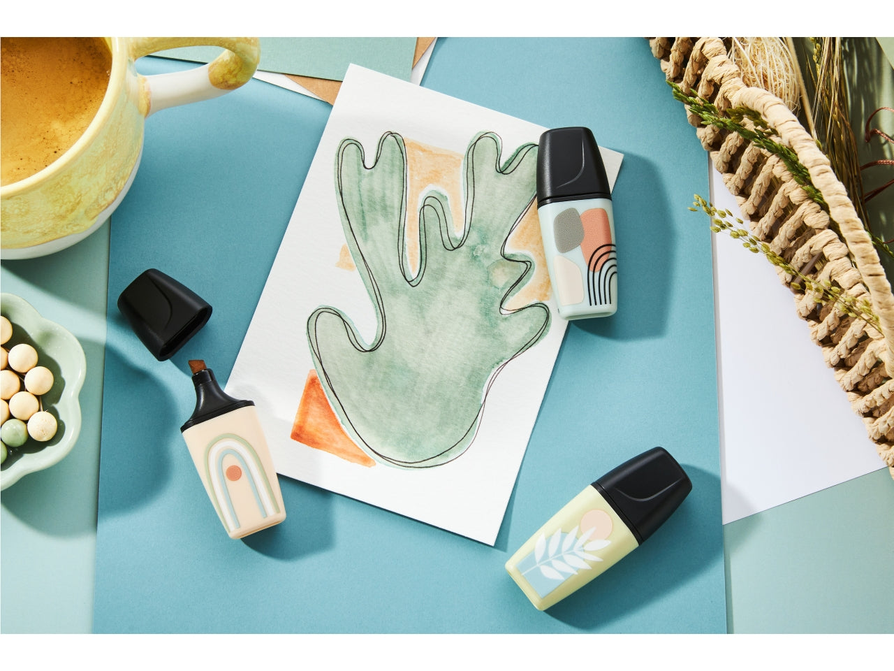 Stabilo boss evidenziatori mini naturevibes astuccio in cartone da 3 colori