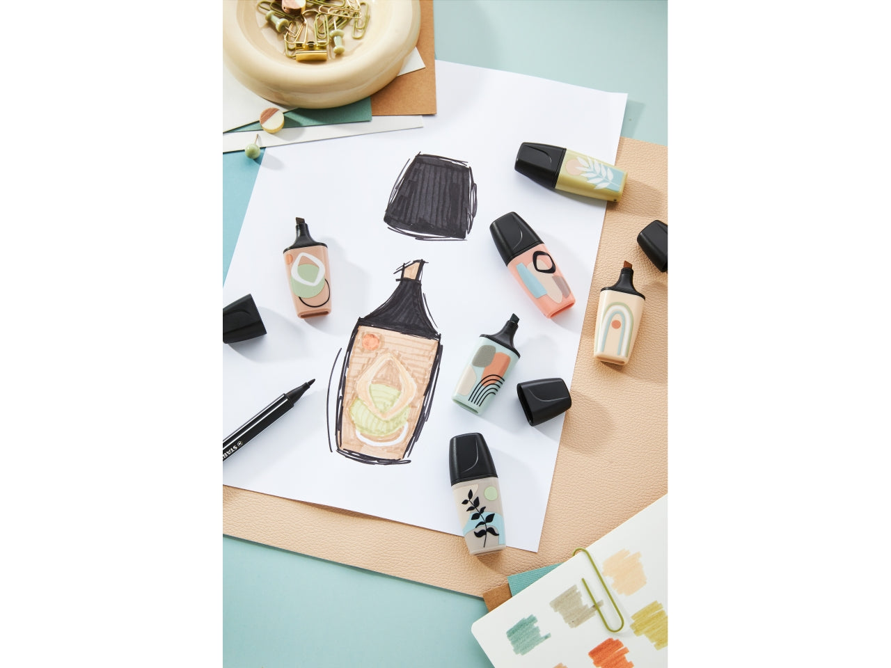 Stabilo boss evidenziatori mini naturevibes astuccio in cartone da 3 colori