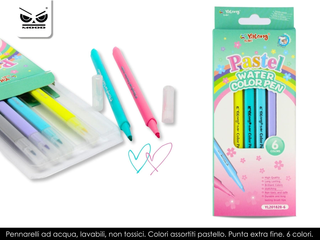 Pennarellini punta fine macarons colors set 6 colori