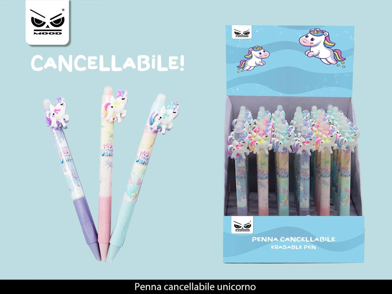Penna cancellabile unicorno