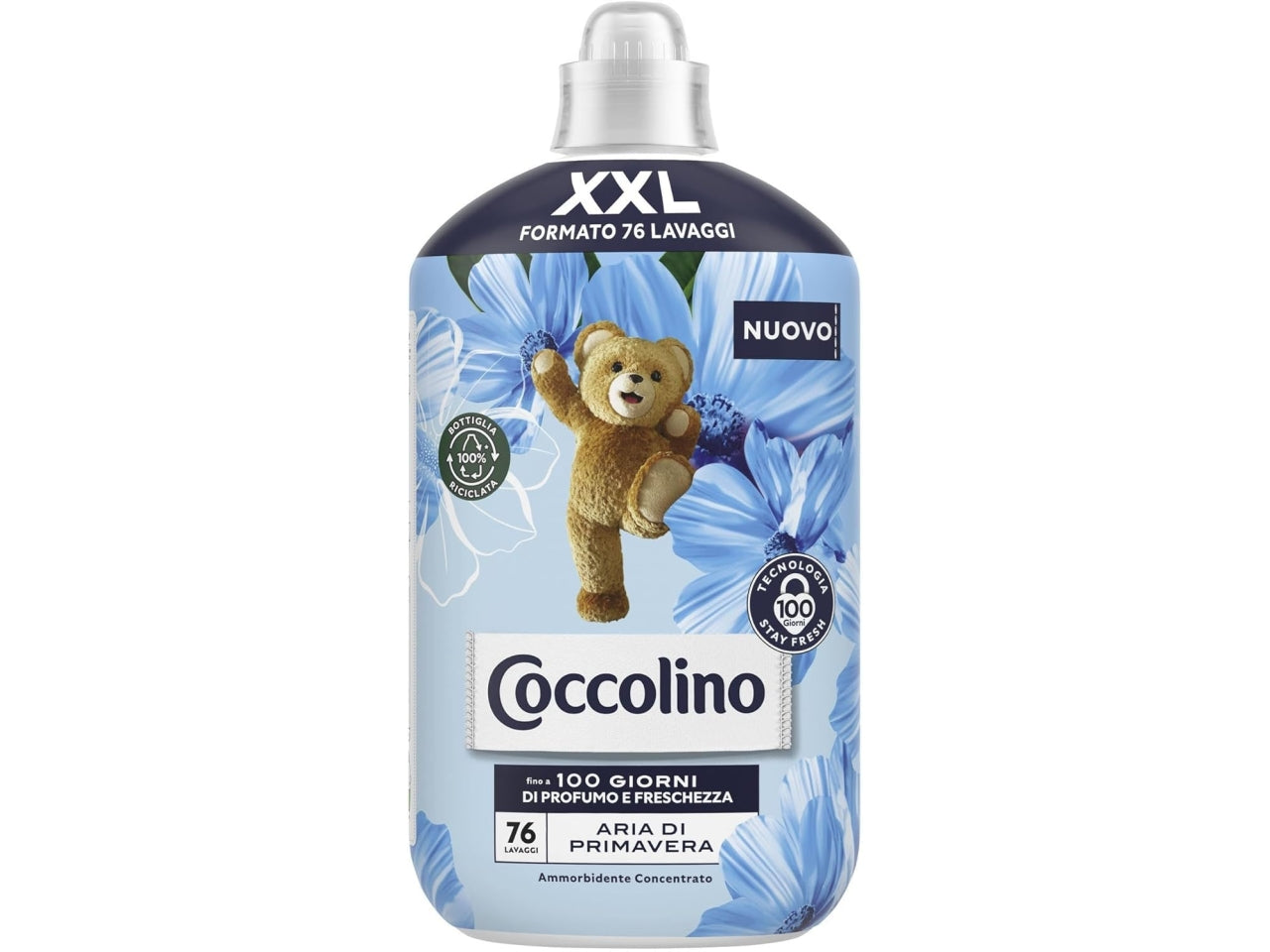 Coccolino concentrato 1750ml fragranza blu primavera 76 lavaggi$