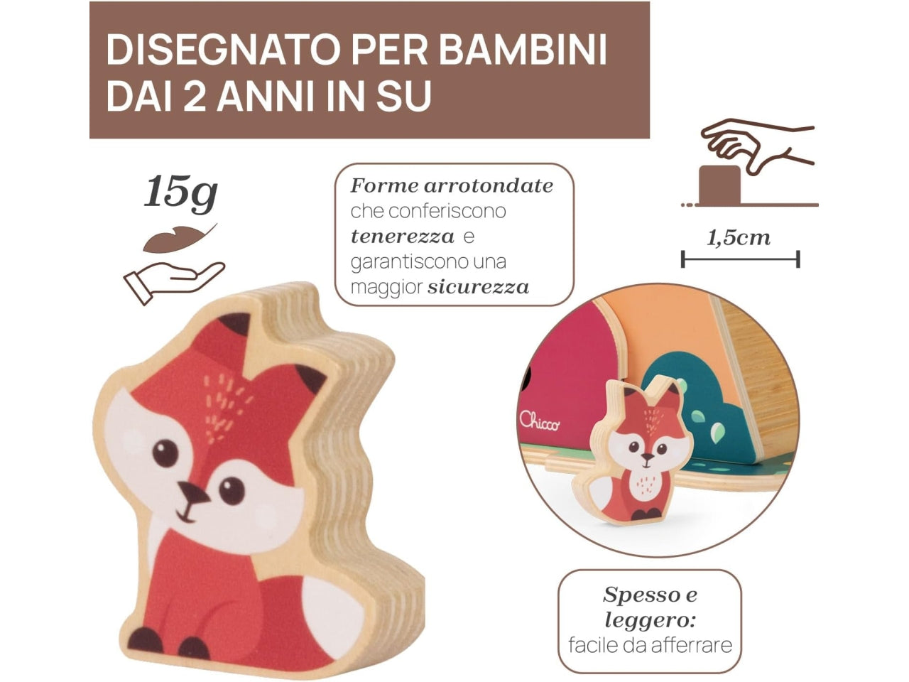 Chicco gioco legno tana delle volpi