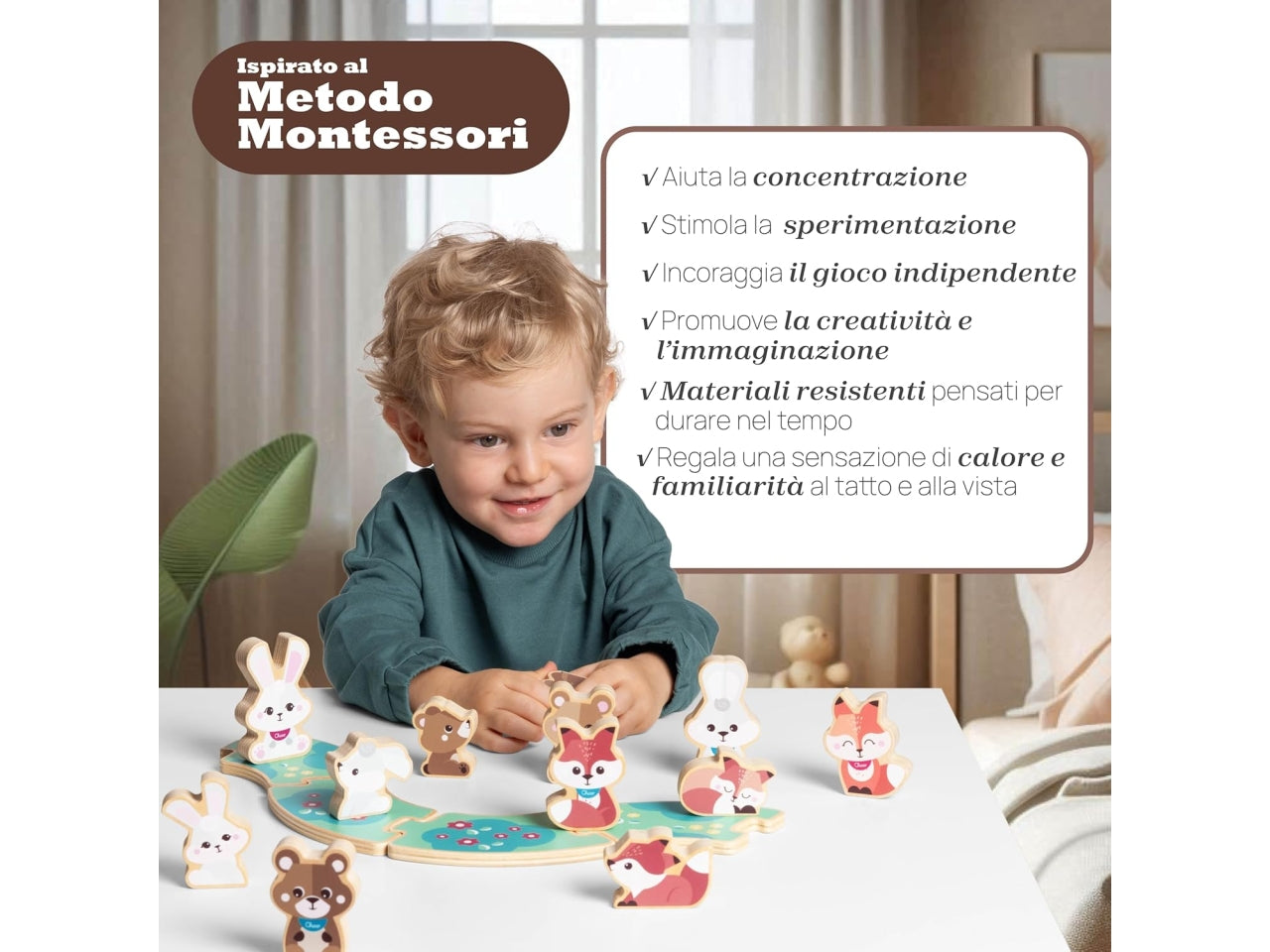 Chicco gioco legno set 2 volpi papÃ