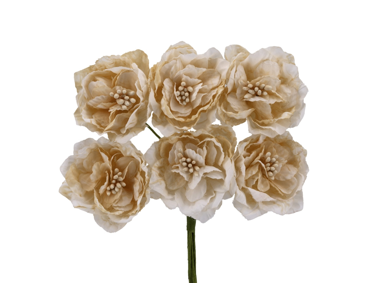 Confezione da 24 rosetta piccole con pistilli d.7cm cipria