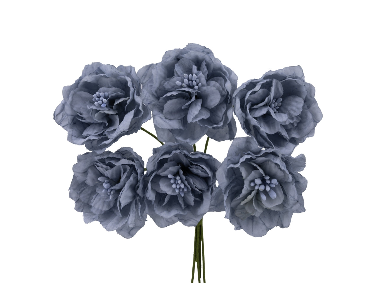 Confezione da 24 rosetta piccole con pistilli d.7cm celeste