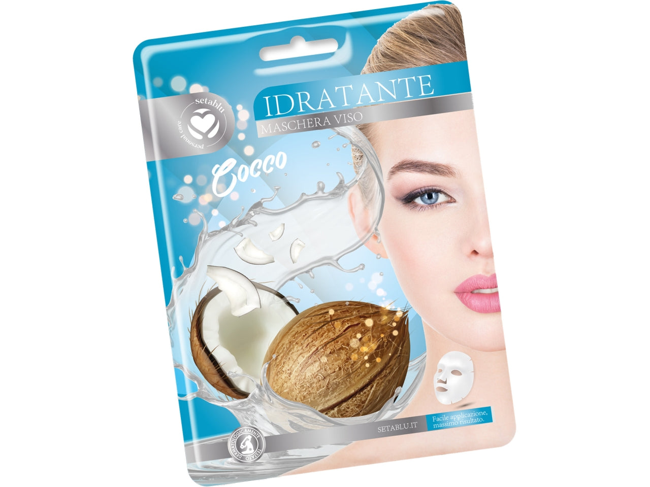 Maschera viso in tessuto al cocco