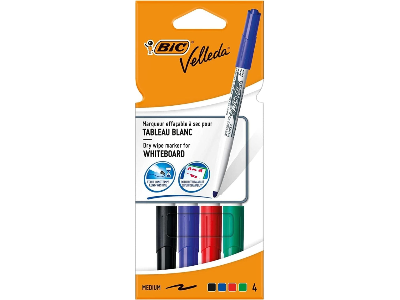 Marcatore velleda per lavagne 4 pezzi assortiti