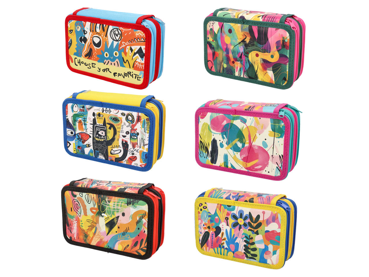 Astuccio 3zip art con 12 pastelli e 18 pennarelli