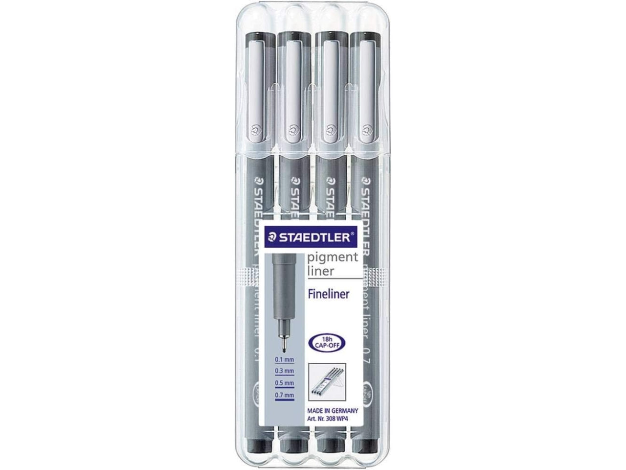 Finerliner pigment liner penne ad inghiostro pigmentato set da 4 pezzi nero