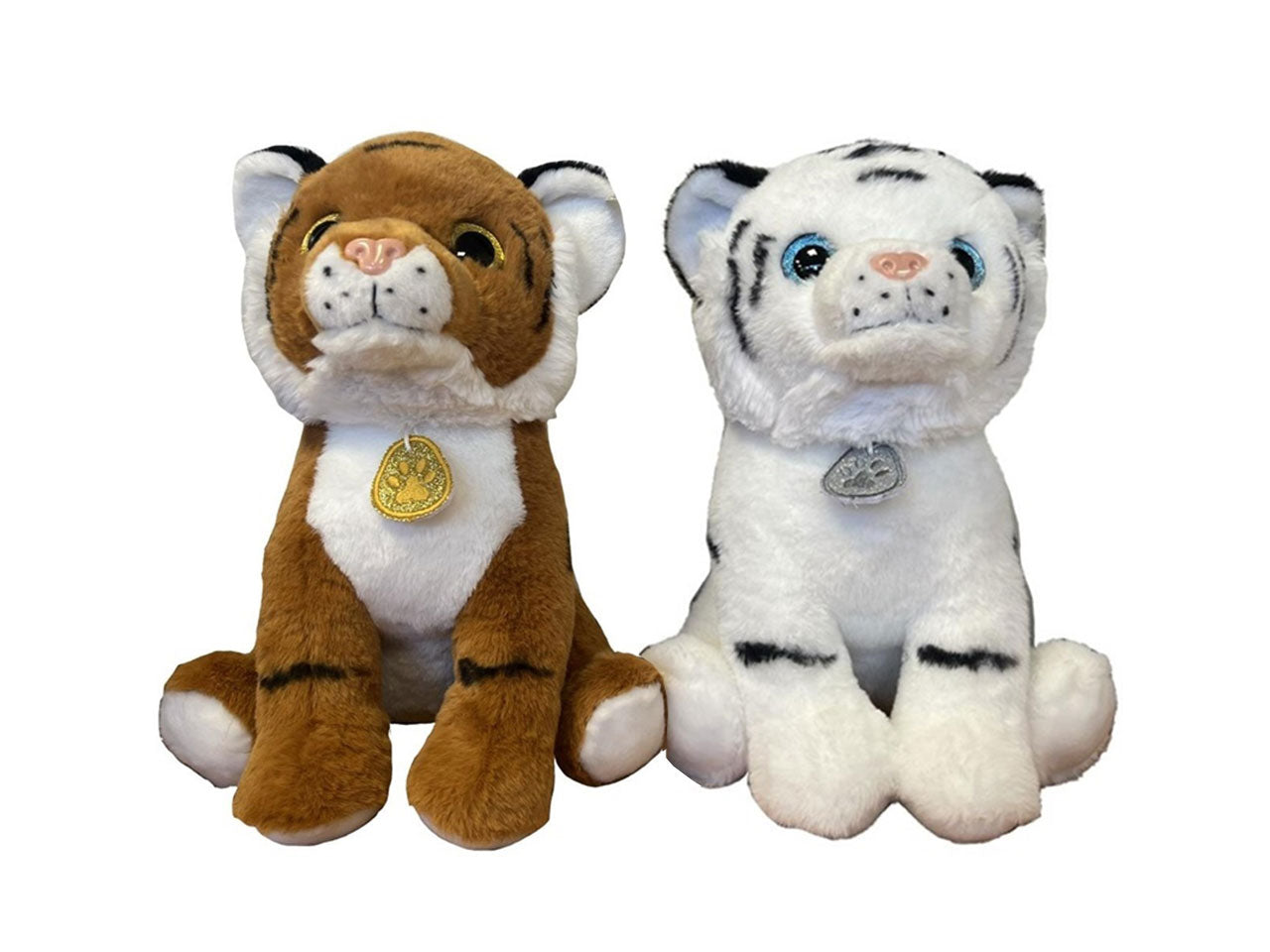 Peluche tigre seduta 45cm in 2 colori assortiti