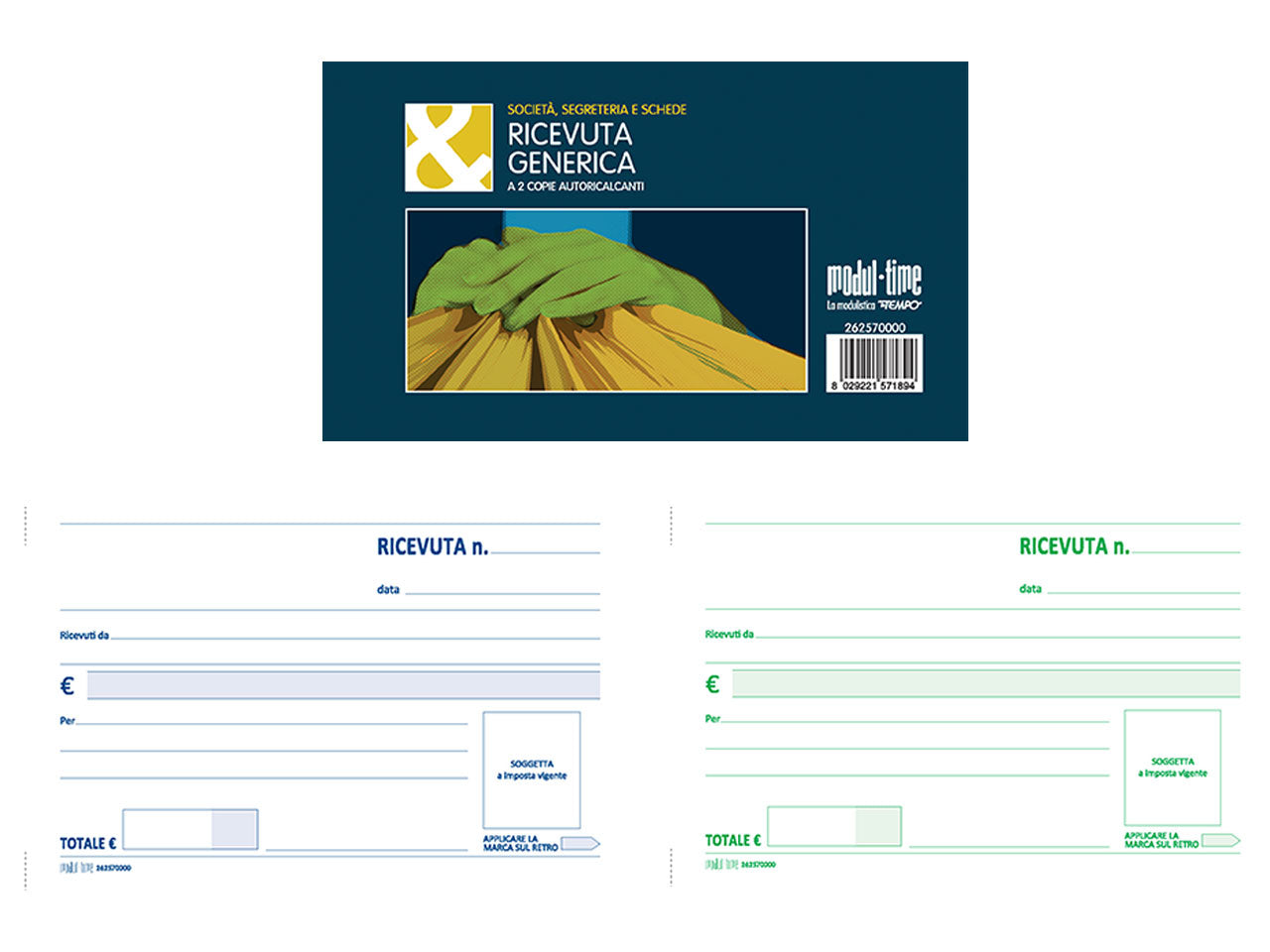 Ricevuta generica 50x2 copie autoricalcante 9,9x17cm