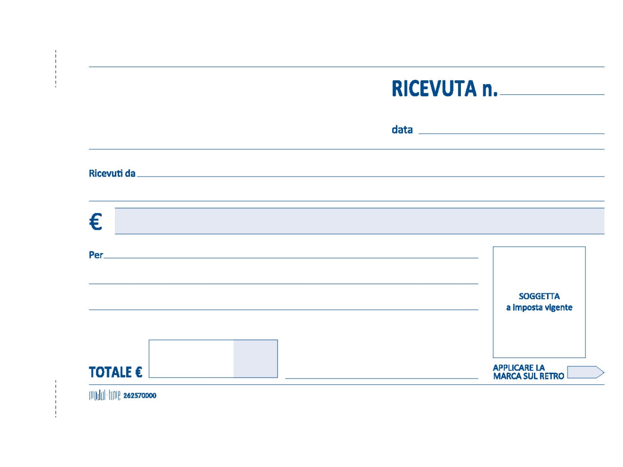 Ricevuta generica 50x2 copie autoricalcante 9,9x17cm
