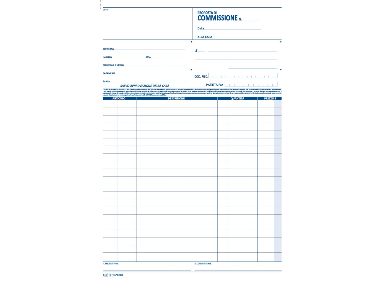 Copia commissione 50x2 copie autoricalcante 29,7x21cm