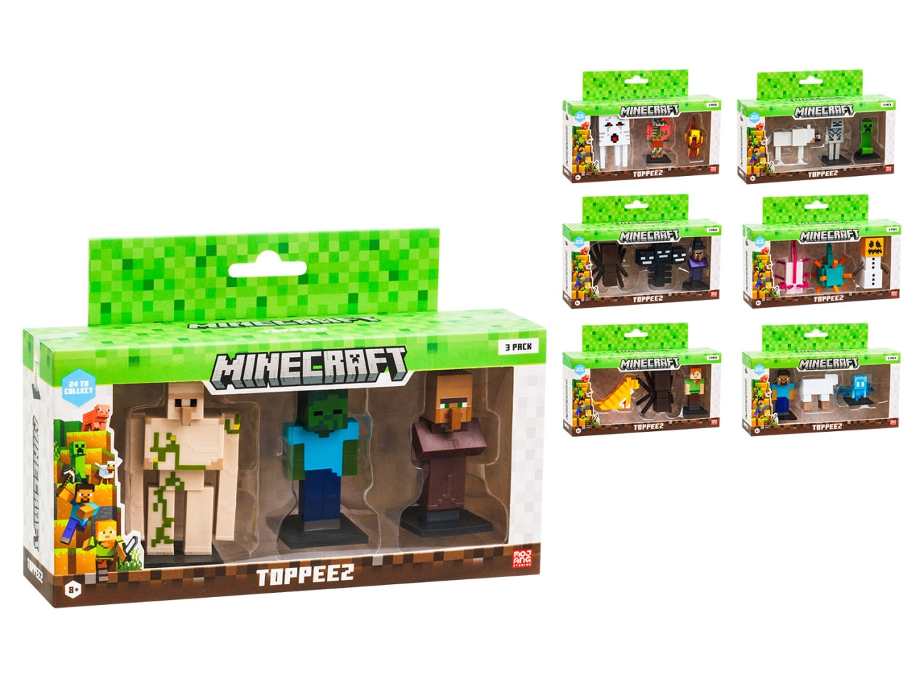 Minecraft 3d confezione con 3 personaggi assortiti