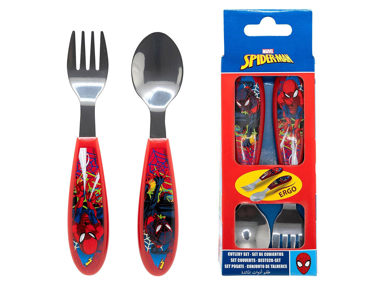 Spiderman set 2 posate in acciaio