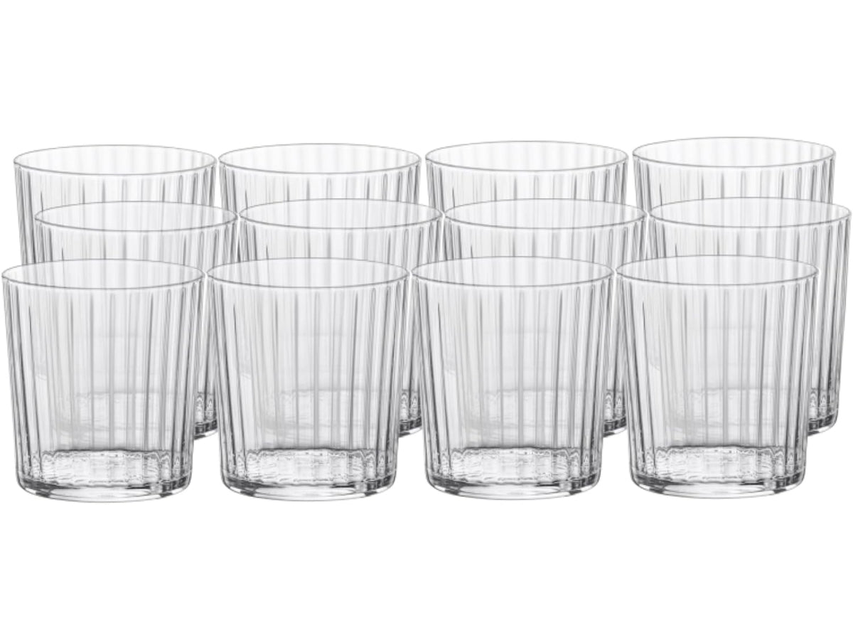 Exclusiva negroni 12 bicchieri in vetro rigato 35,5cl 8,5xh.8,95cm